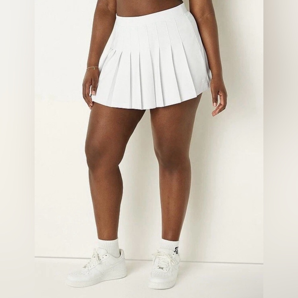 Victoria's Secret PINK White Cotton Pleated Tennis Skort XL